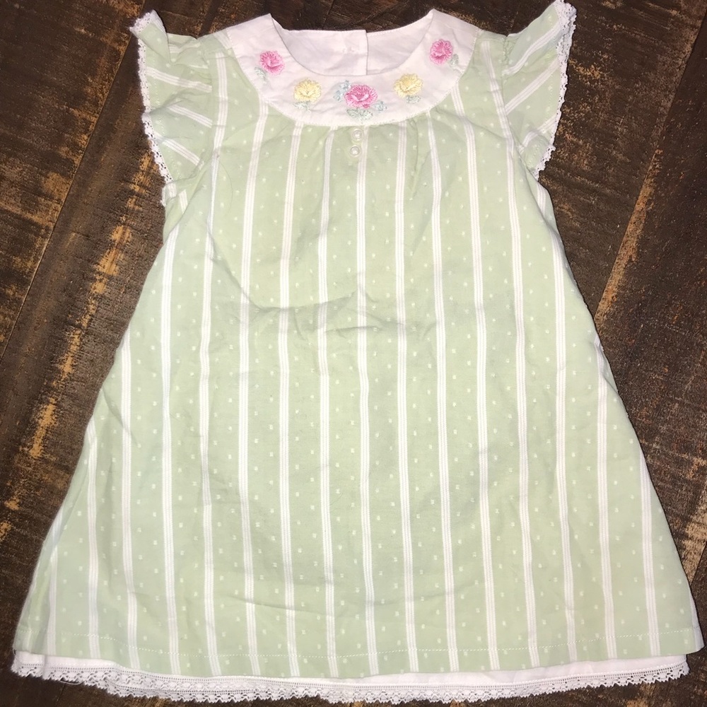 Janie and Jack Layette Dress Set - Green